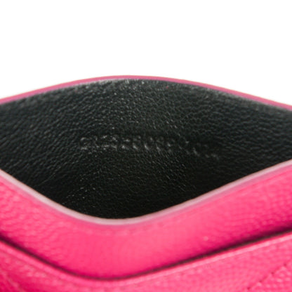 Saint Laurent Grain De Poudre Matelasse Chevron Monogram Credit Card Case Lipstick Fuchsia 7 of 7