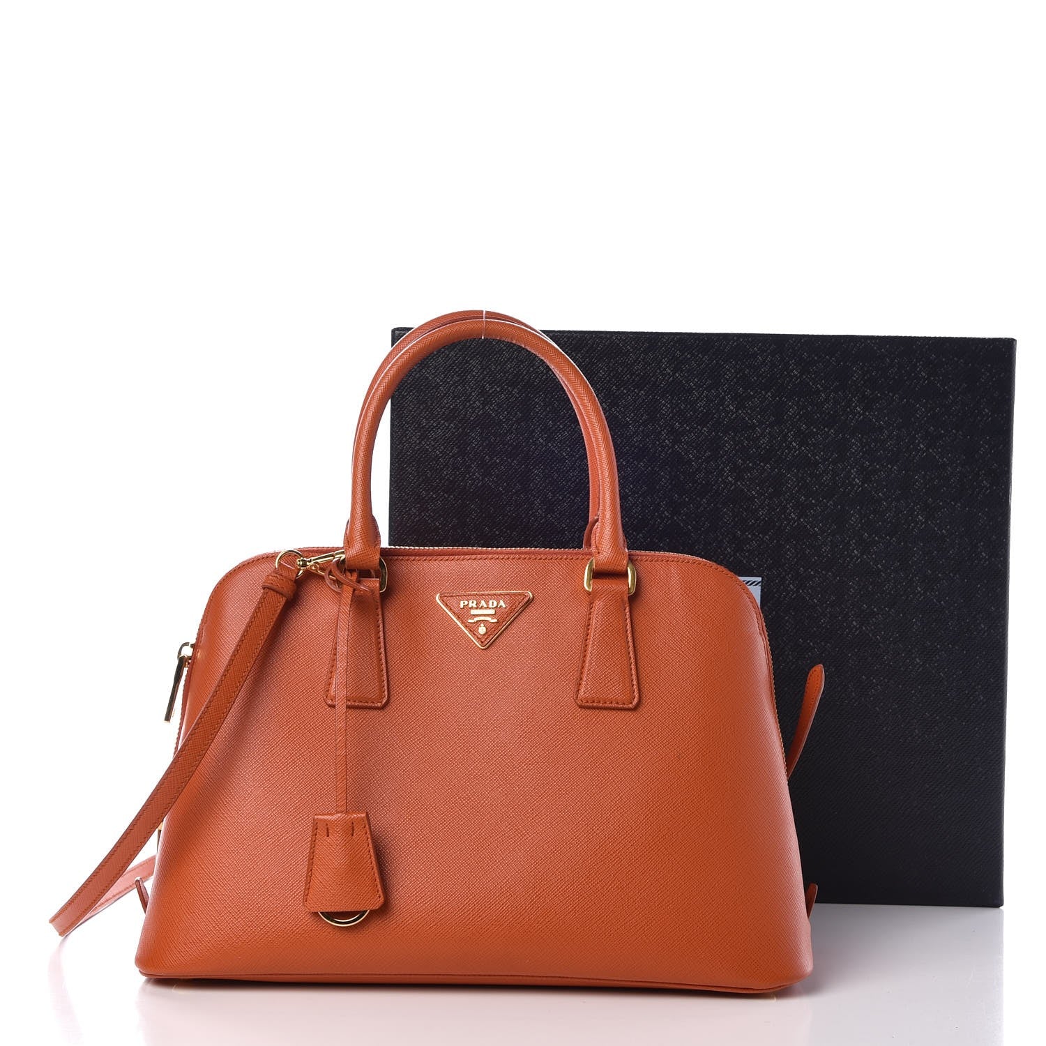 Prada Saffiano Lux Medium Tote Papaya 14 of 14