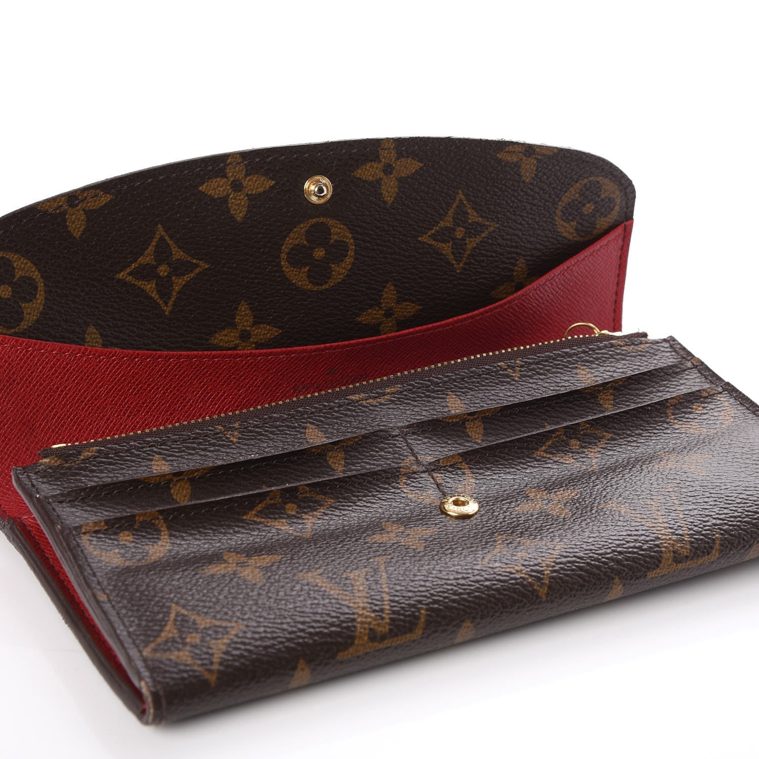 Louis Vuitton Monogram Emilie Wallet Red 7 of 11