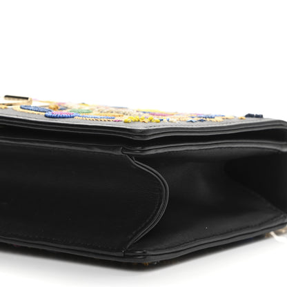 Christian Dior Lambskin Floral Embroidered Diorama Flap Bag Black Multicolor 10 of 10