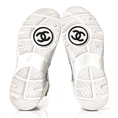 Chanel Calfskin Patent Transparent Womens CC Sneakers 38.5 White 10 of 18