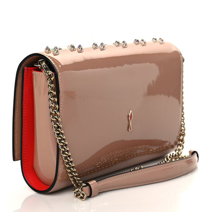 Christian Louboutin Patent Calfskin Spikes Paloma Clutch Nude White 3 of 9