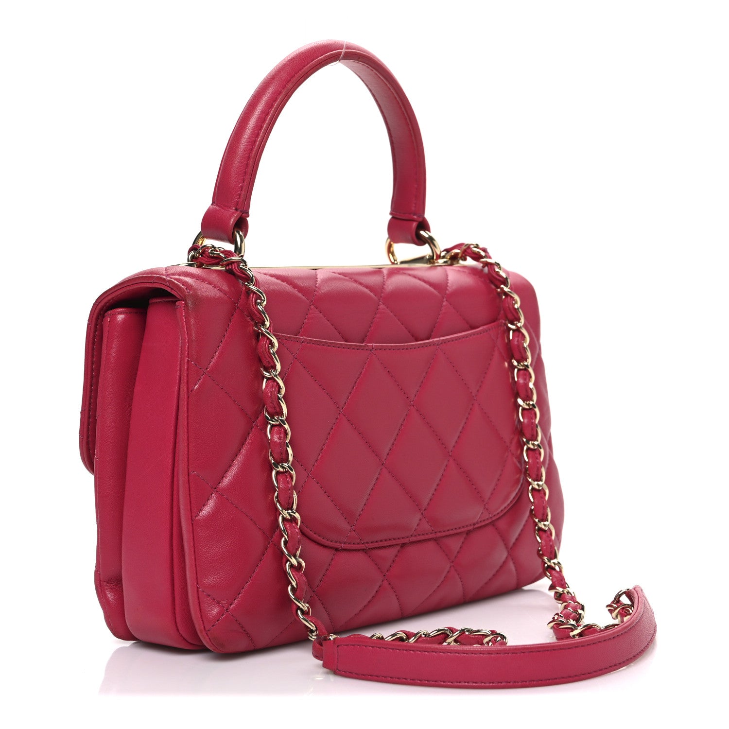 Chanel Lambskin Quilted Small Trendy CC Flap Dual Handle Bag Dark Pink 3 of 10