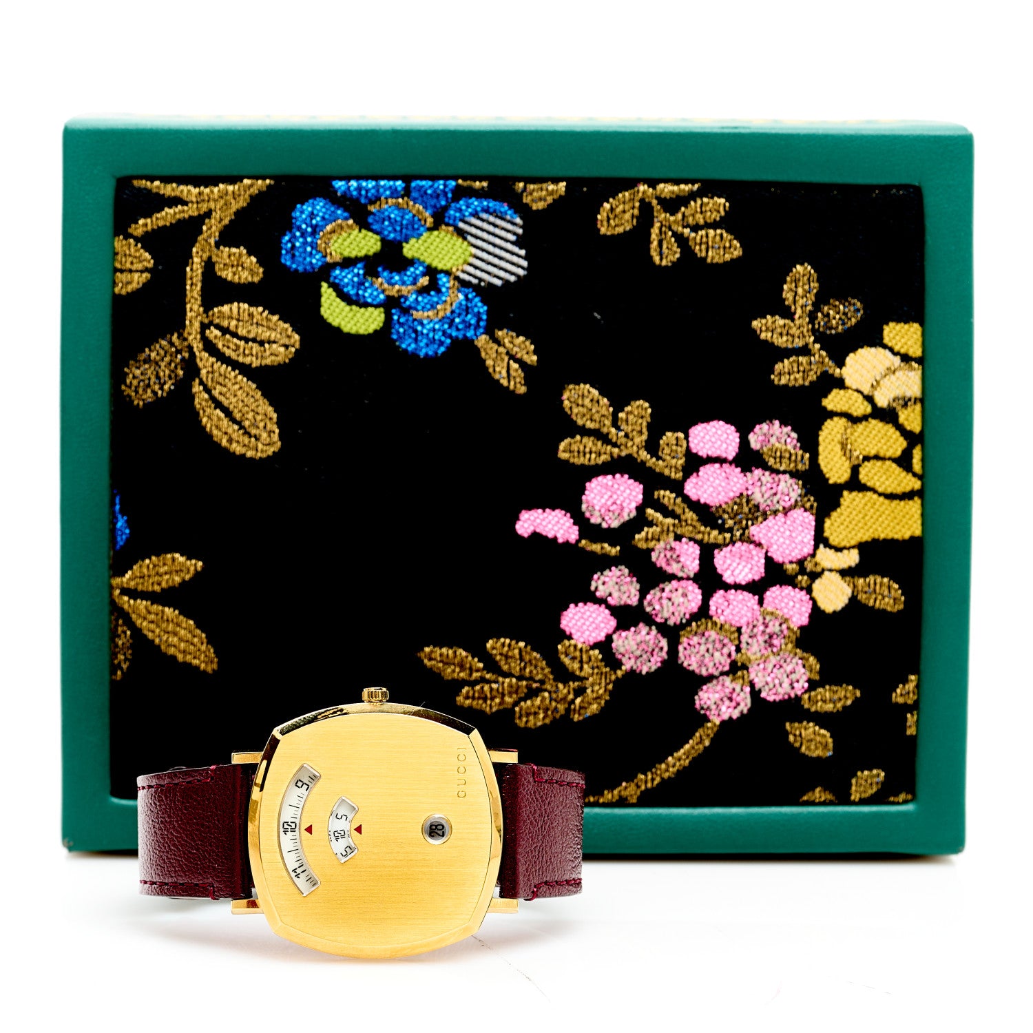 Gucci Stainless Steel Calfskin 38mm Grip Quartz Watch Burgundy 5 of 5