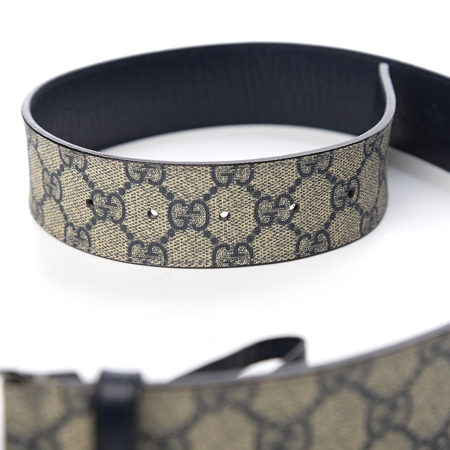 GG Plus Monogram Interlocking G Belt 75 Navy