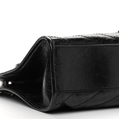 Saint Laurent Crinkled Calfskin Matelasse Monogram Medium Niki Shopper Tote Black 9 of 10