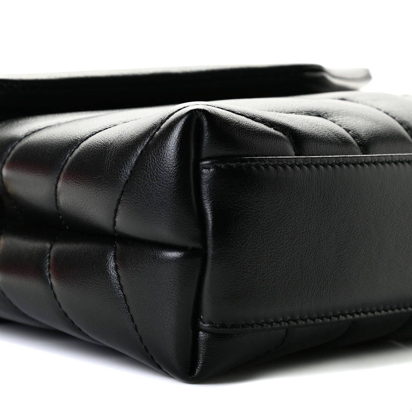 Calfskin Y Quilted Monogram Toy Loulou Crossbody Bag Black