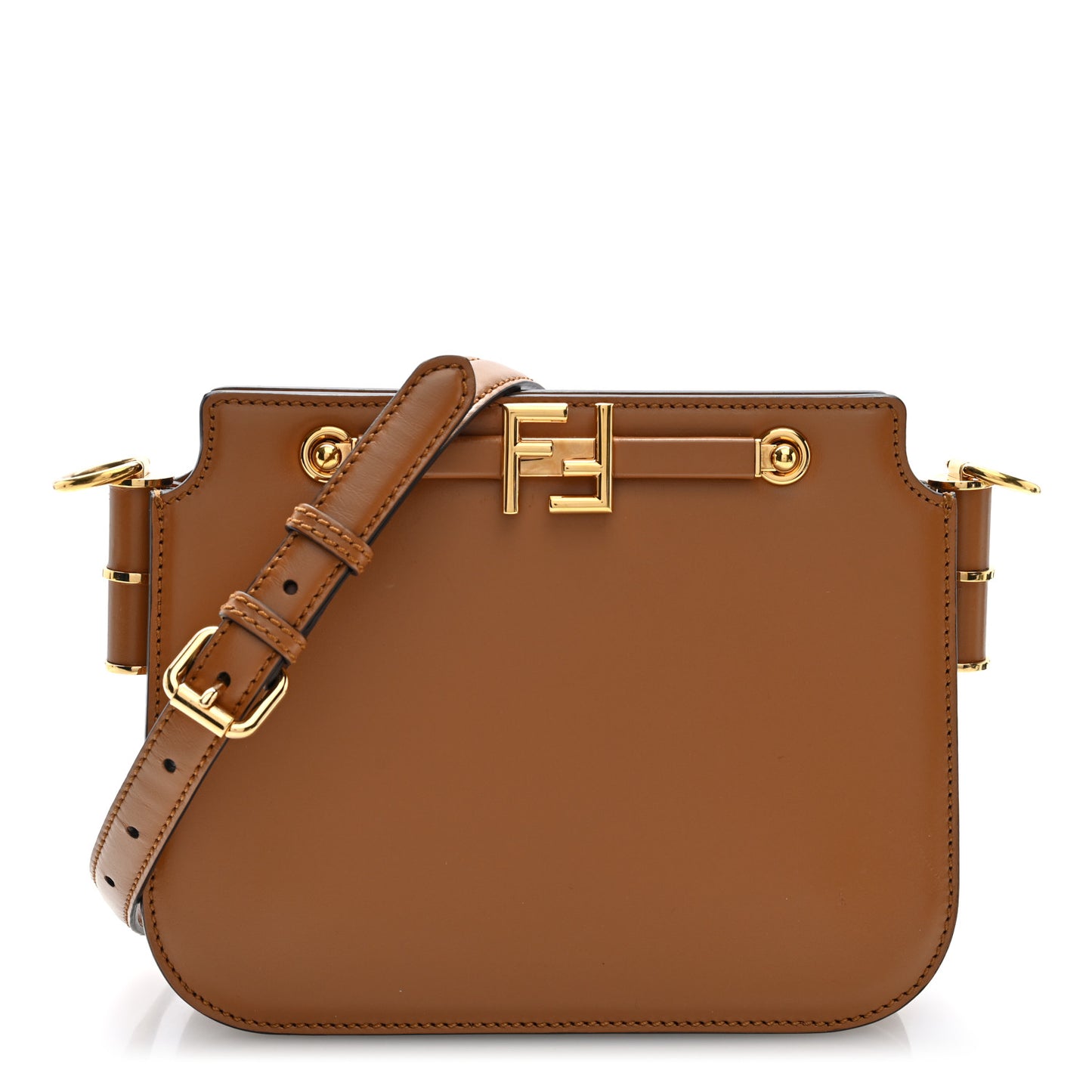 Vitello King Luxor Fendi Touch Shoulder Bag Caramello