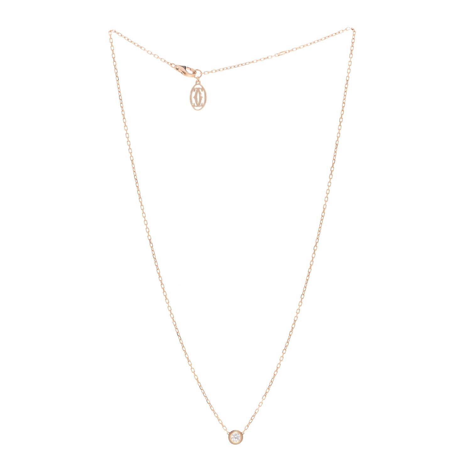 Cartier 18K Pink Gold Diamond LM D'Amour Pendant Necklace 3 of 5