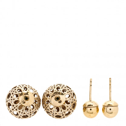 Christian Dior Cannage Mise En Dior Tribal Earrings Gold 4 of 4