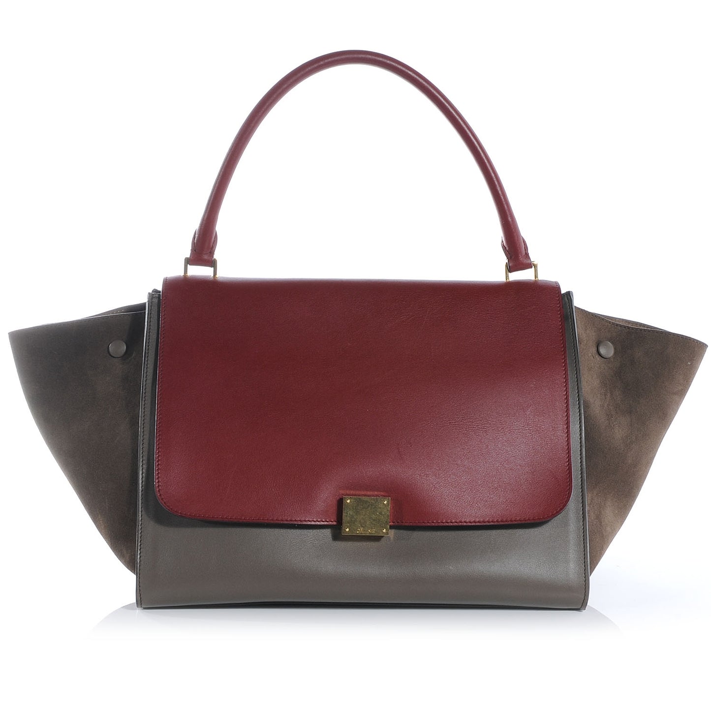 Calfskin and Suede Large Tri-Color Trapeze Granite