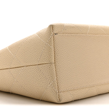 Chanel Caviar CC Wood Handle Tote Beige 10 of 11