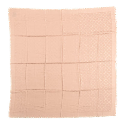 Louis Vuitton Silk Wool Monogram Shawl Natural 1 of 3