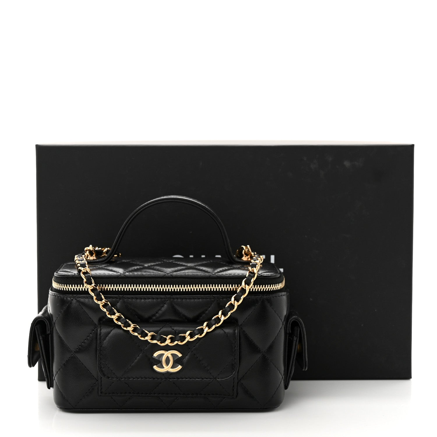 Chanel Lambskin Quilted Polly Pocket East West Top Vanity With Chain Black 11 of 11