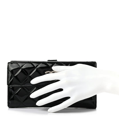 Chanel Patent Quilted Large Brilliant Flap Wallet Black 2 of 10