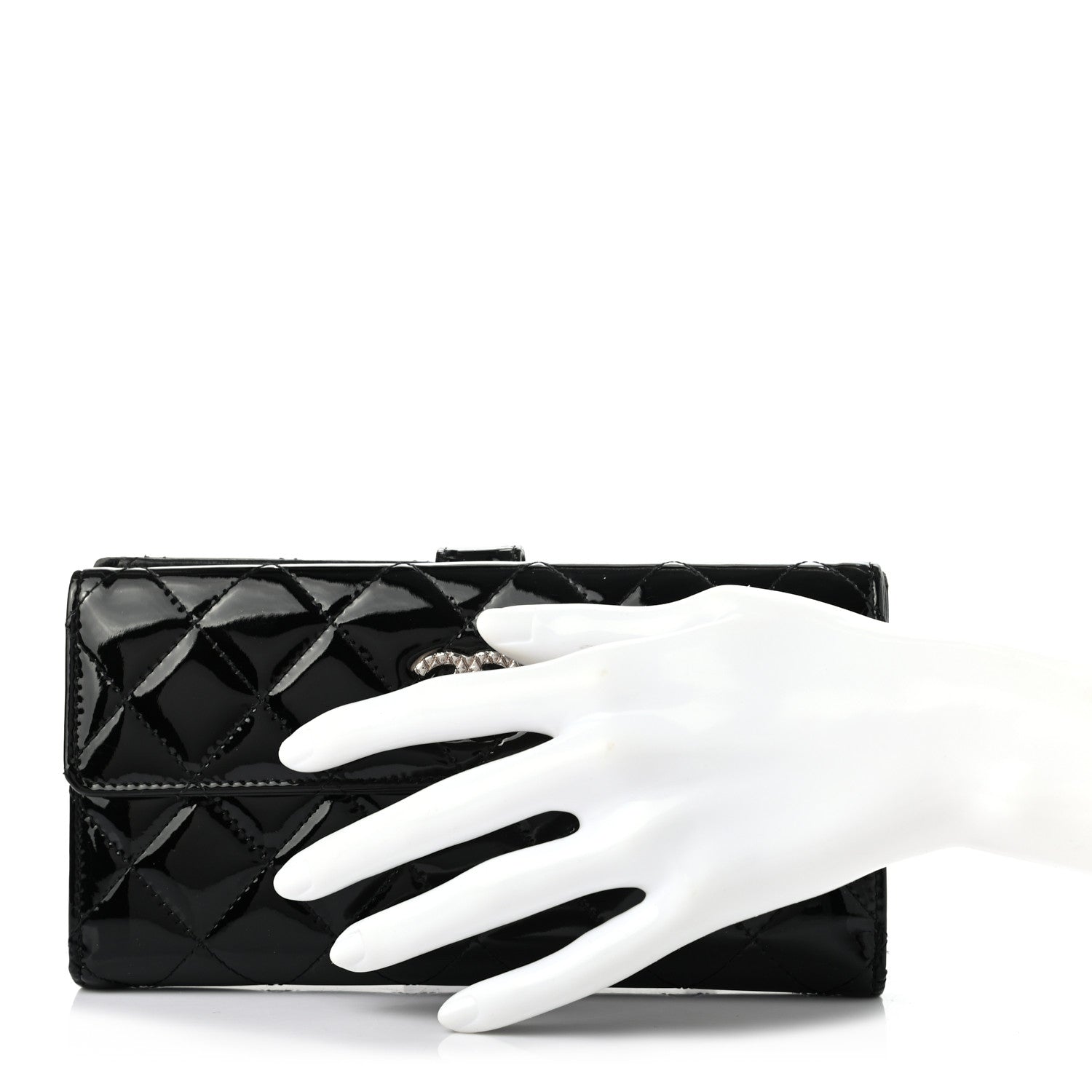 Chanel Patent Quilted Large Brilliant Flap Wallet Black 2 of 10