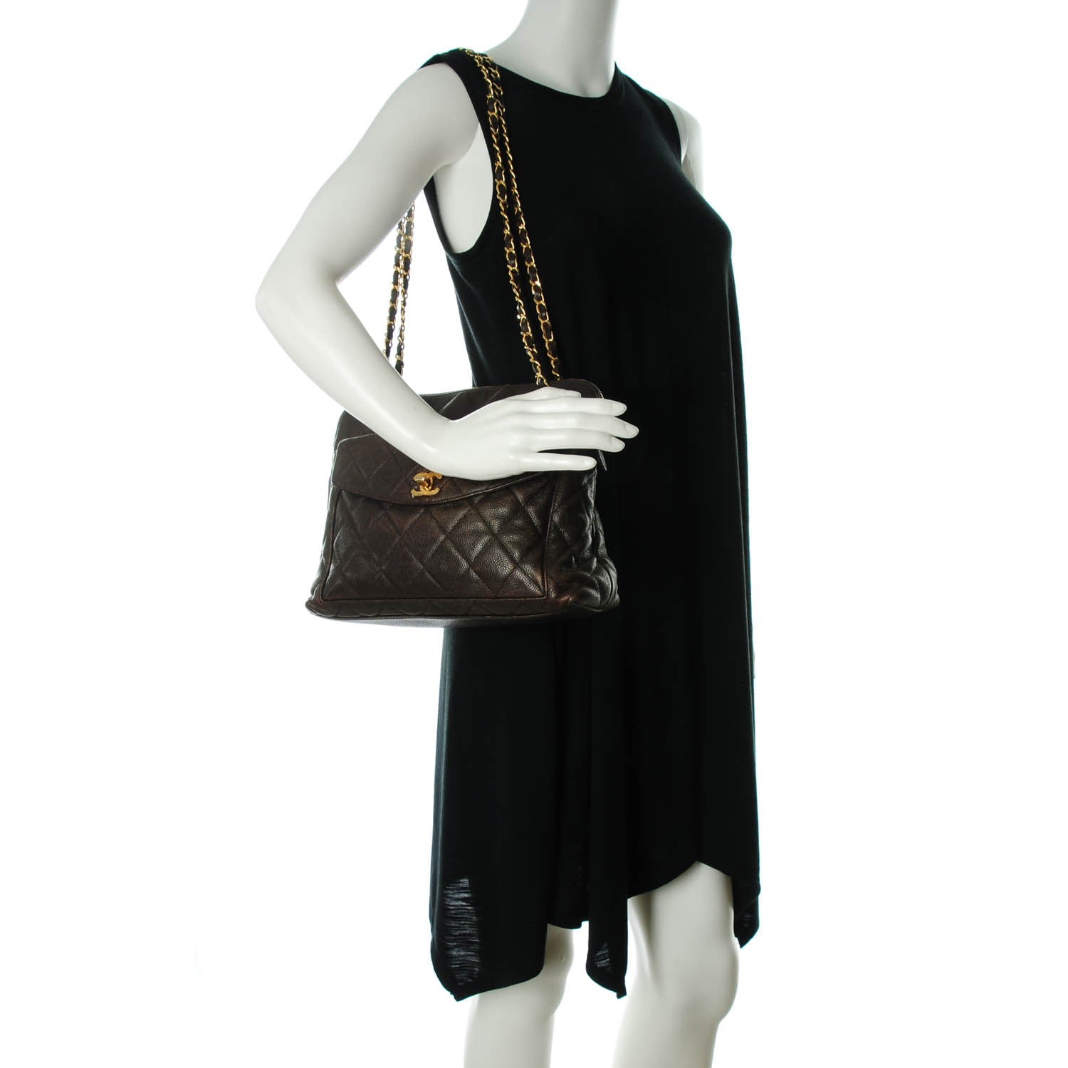 Chanel Caviar Quilted Flap Shoulder Bag Brown 2 of 7