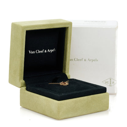 Van Cleef & Arpels 18K Rose Gold Carnelian Sweet Alhambra Pendant Necklace 6 of 7