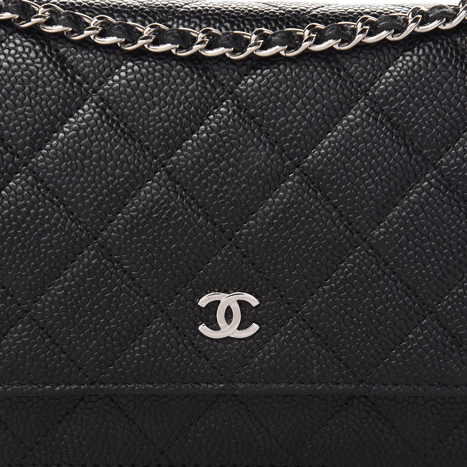 Chanel Caviar Quilted Wallet On Chain WOC Black 11 of 12