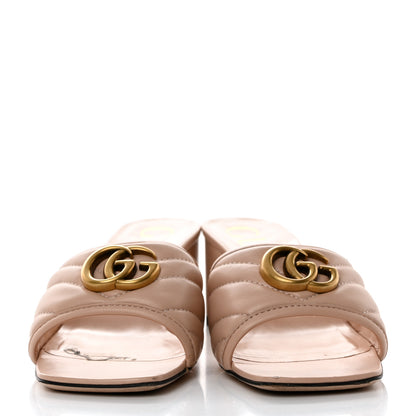 Gucci Nappa Matelasse GG Marmont 55mm Slide Sandals 37.5 Skin Rose 2 of 12