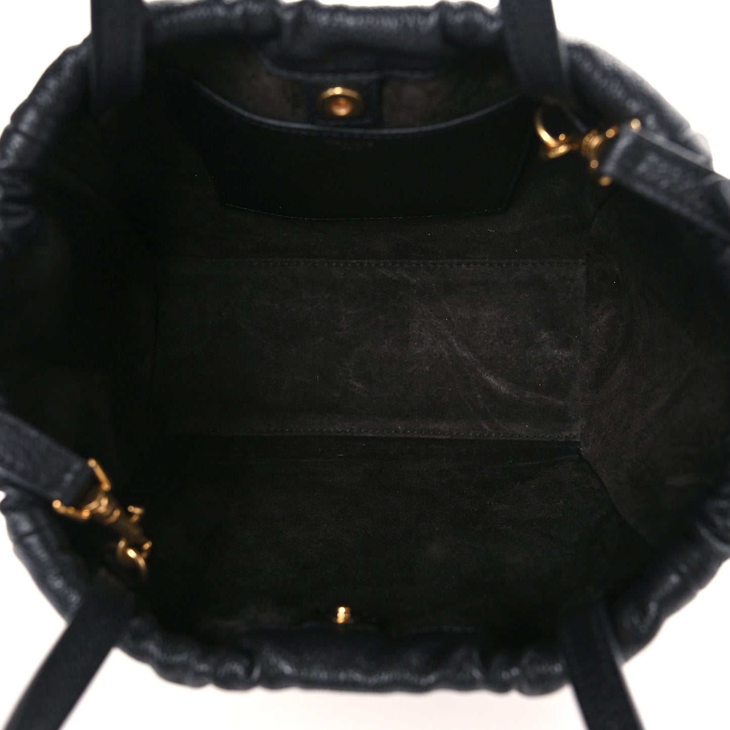 Calfskin Cuir Small Triomphe Cabas Drawstring Black