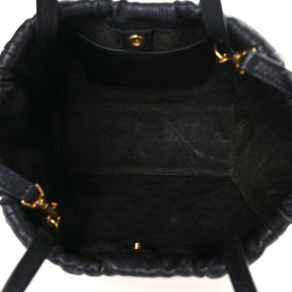 Celine Calfskin Cuir Small Triomphe Cabas Drawstring Black 4 of 7