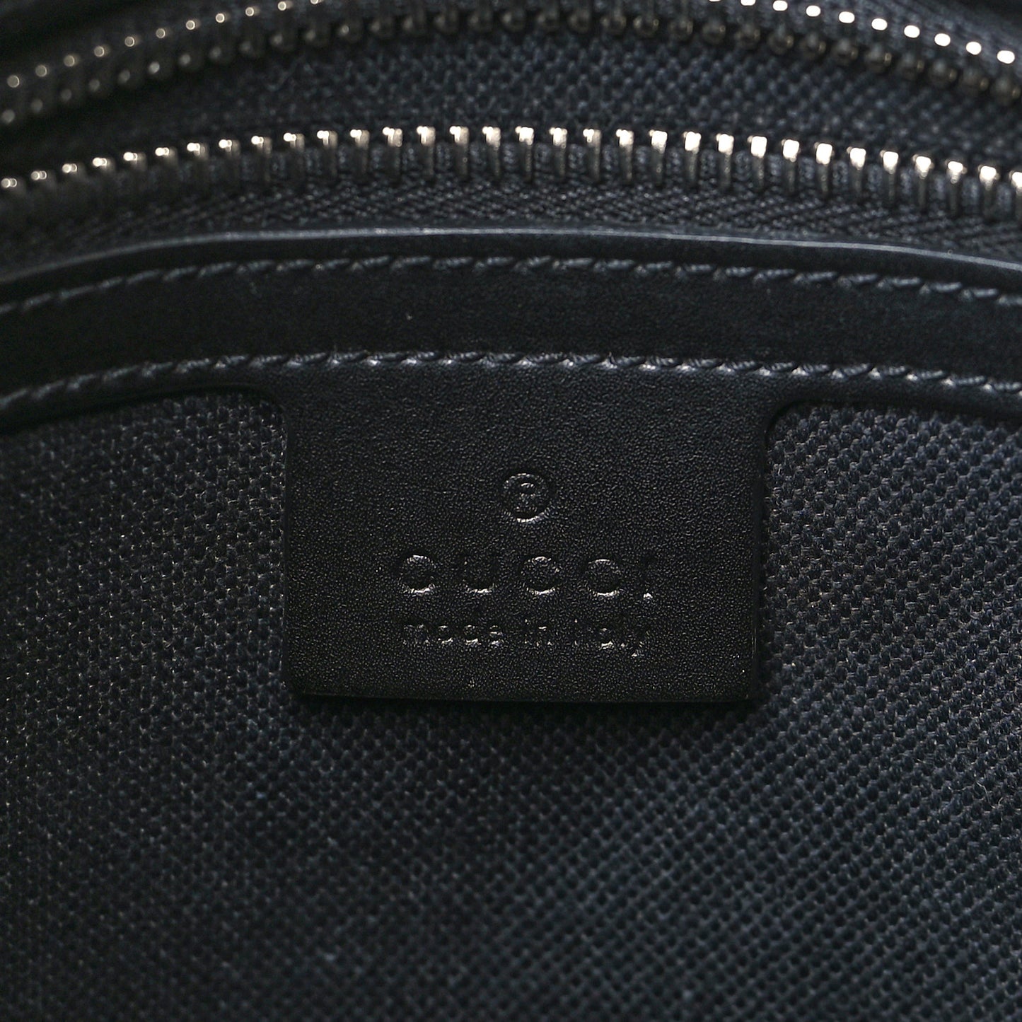 GG Supreme Monogram Appia Calfskin Web Flat Messenger Bag Black Grey