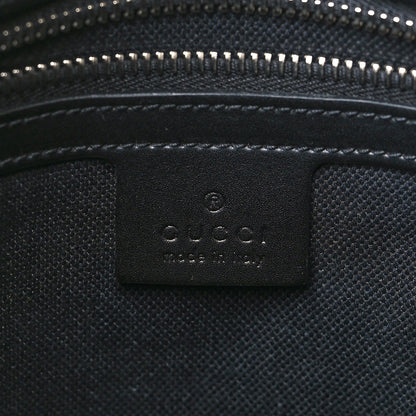 Gucci GG Supreme Monogram Appia Calfskin Web Flat Messenger Bag Black Grey 6 of 9