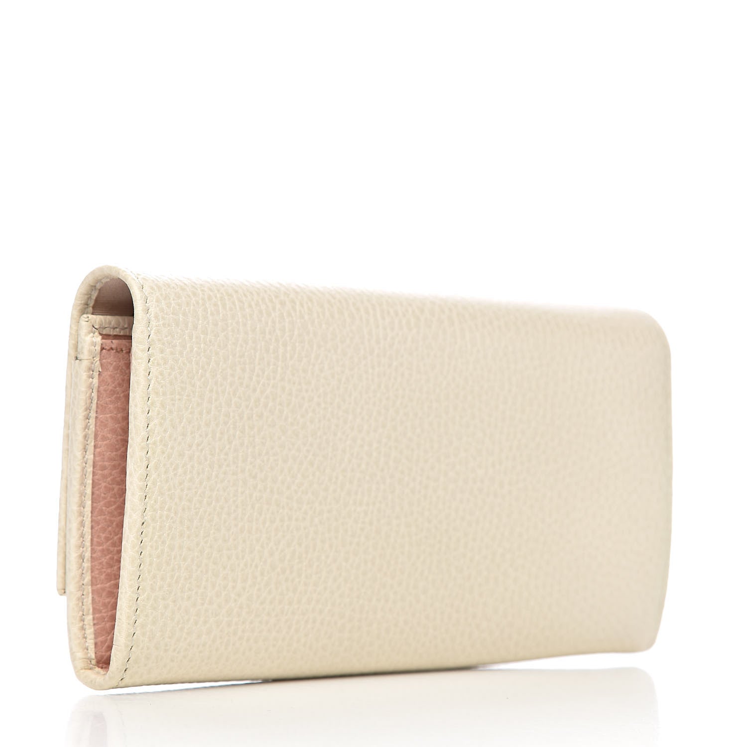 Gucci Calfskin Crystal Bow Continental Wallet Off White 3 of 7