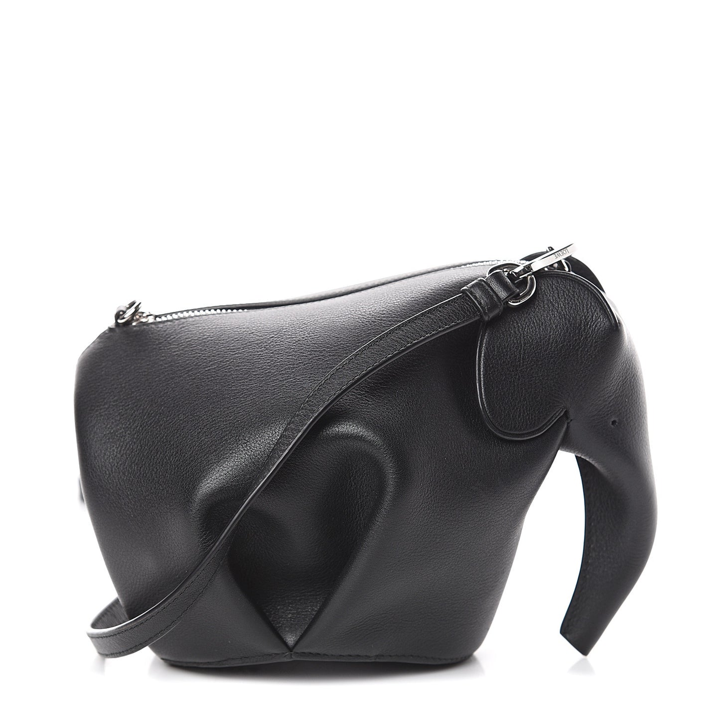 Calfskin Mini Elephant Crossbody Bag Black