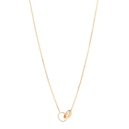 Cartier 18K Yellow Gold Diamond Interlocking LOVE Necklace 1 of 5