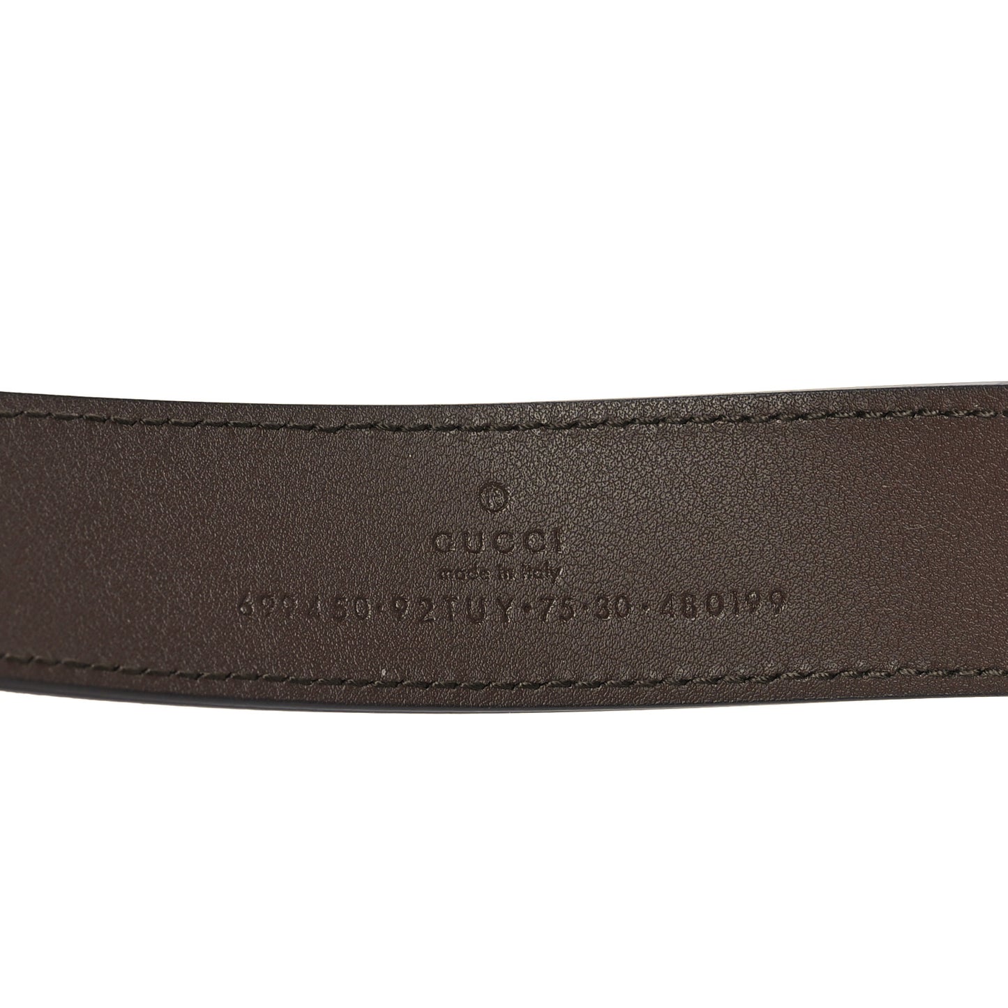 GG Supreme Monogram Plutone Calfskin Enamel Interlocking G 30mm Belt 75 30 Beige Ebony New Acero