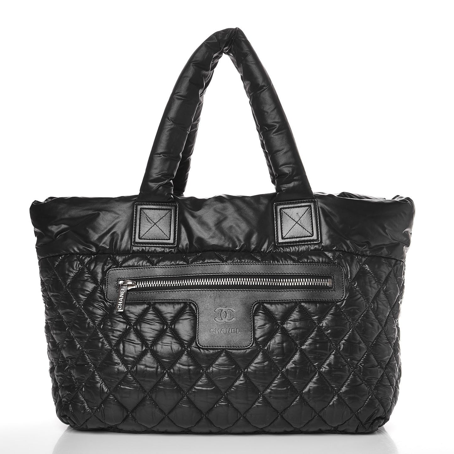 Nylon Quilted Large Coco Cocoon Tote Black
