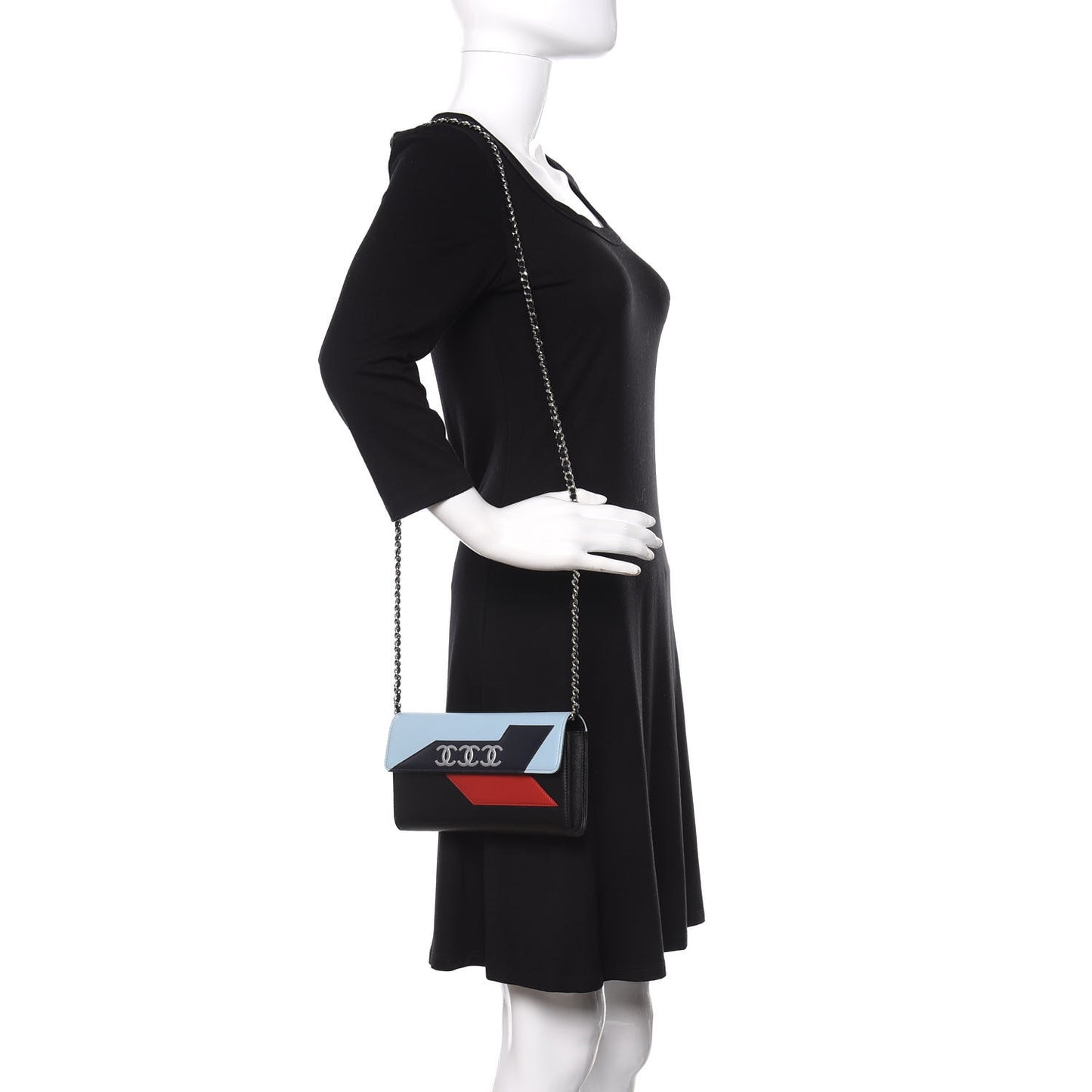 Lambskin Airlines Wallet On Chain WOC Blue Black Red