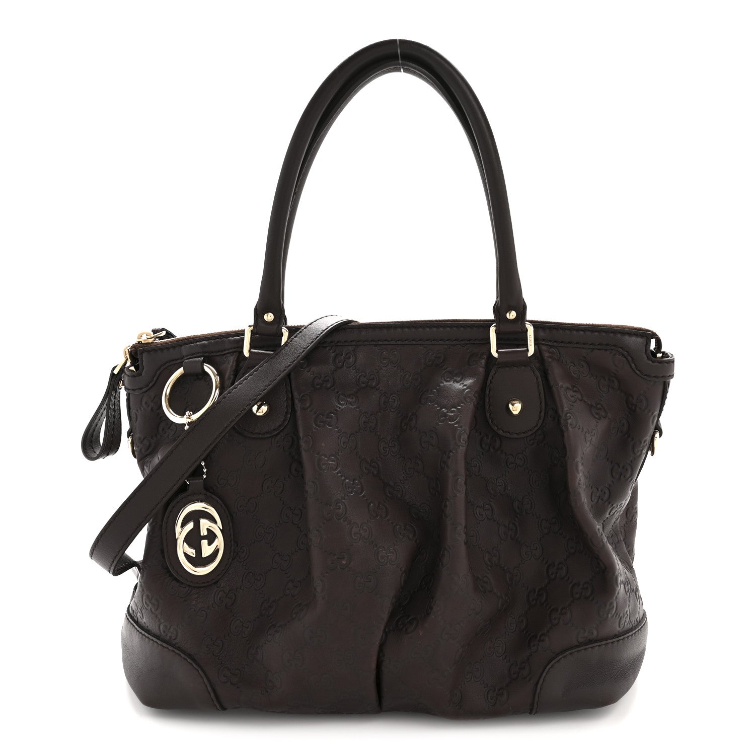 Gucci Guccissima Large Sukey Top Handle Bag Chocolate 1 of 13