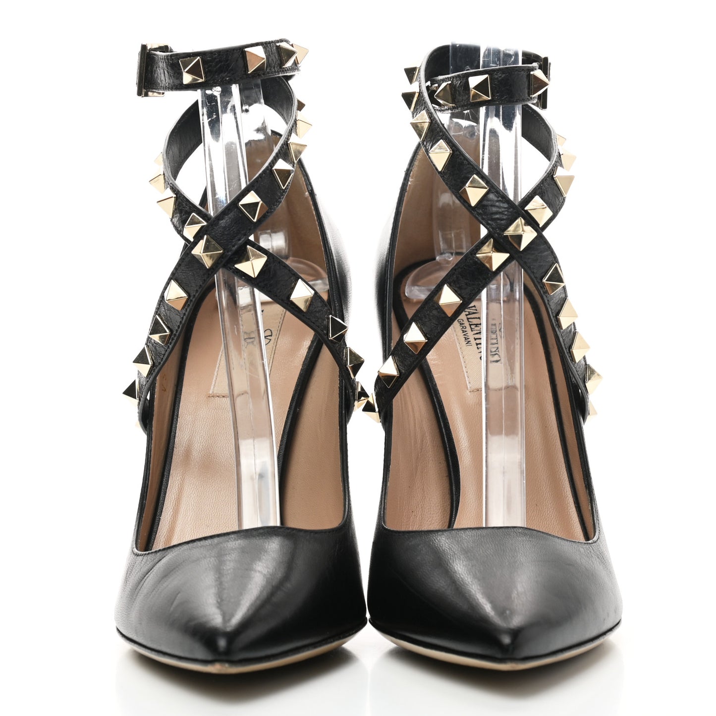 Nappa Rockstud Studwrap Strap 105mm Pumps 37 Black