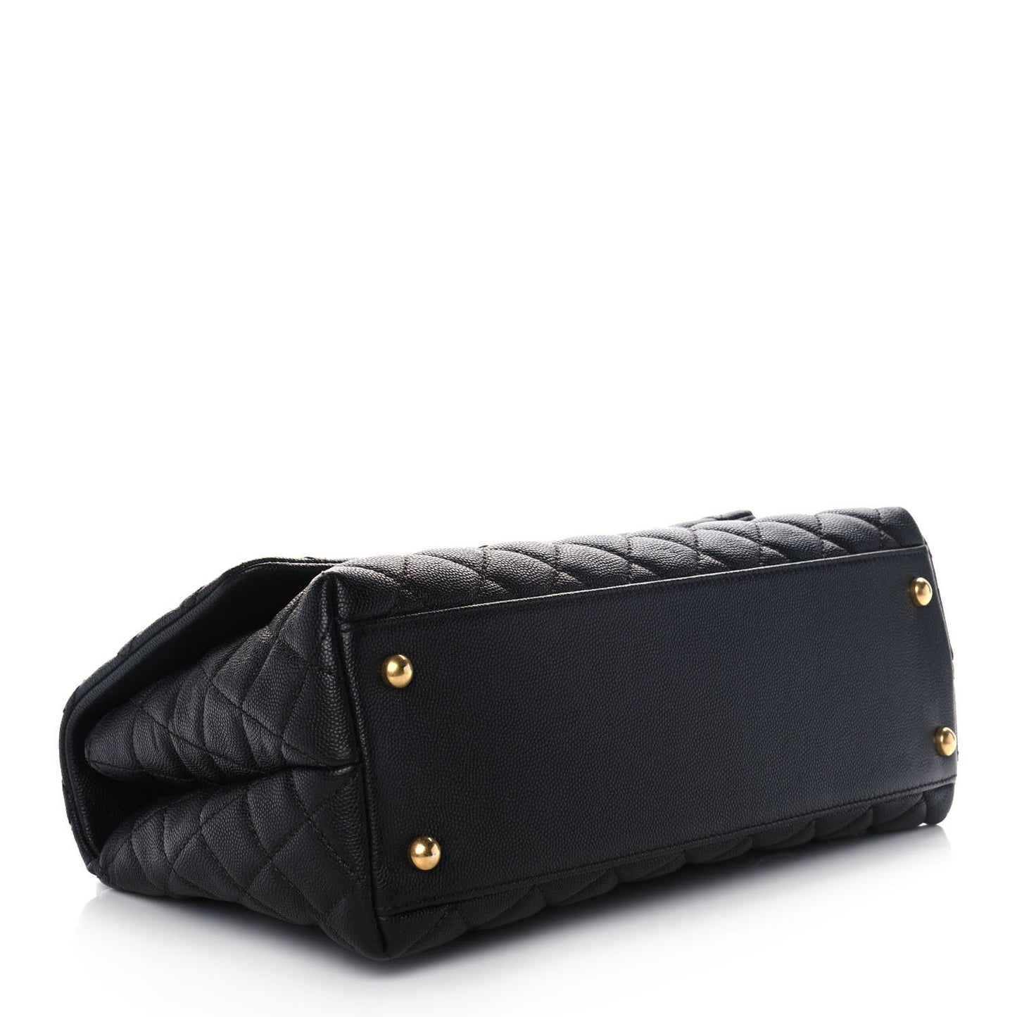 Caviar Quilted Small Coco Handle Flap Black