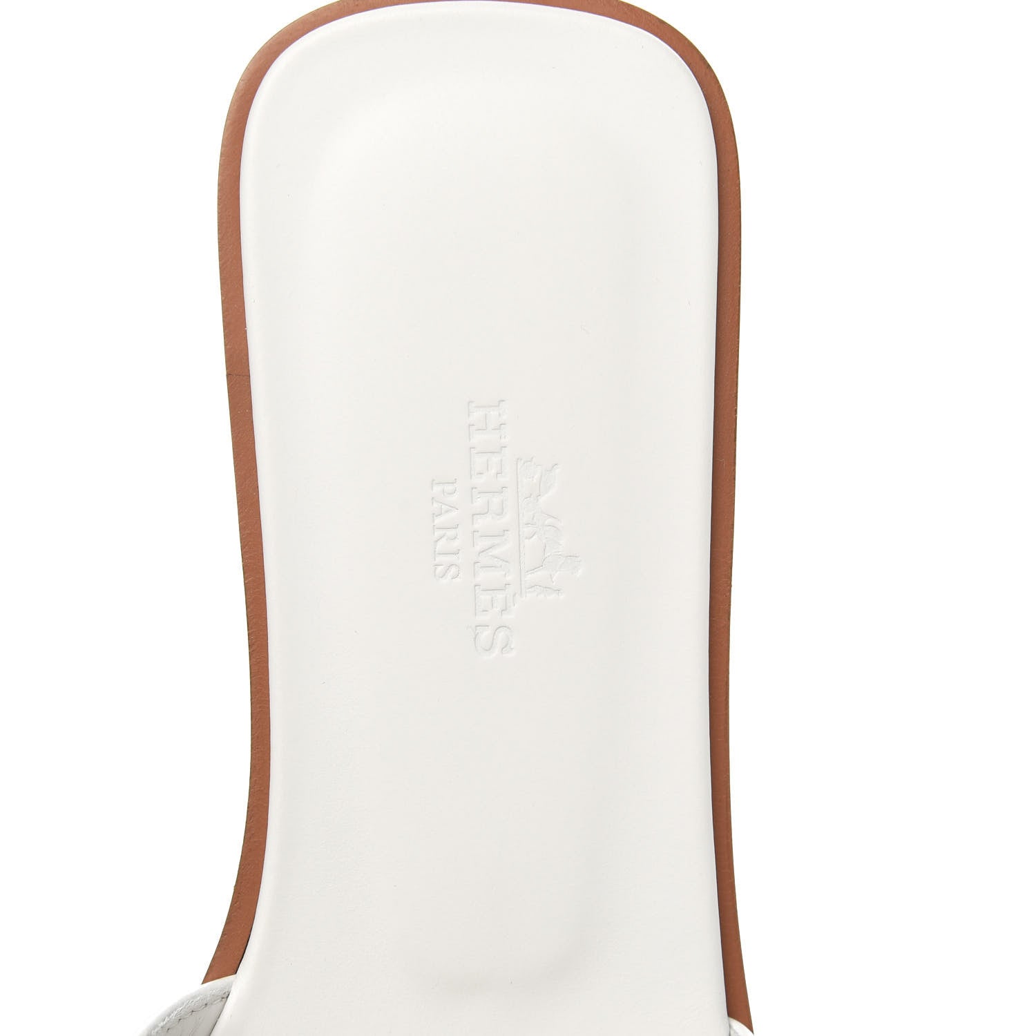 Hermes Box Calfskin Oran Sandals 37 White 5 of 8