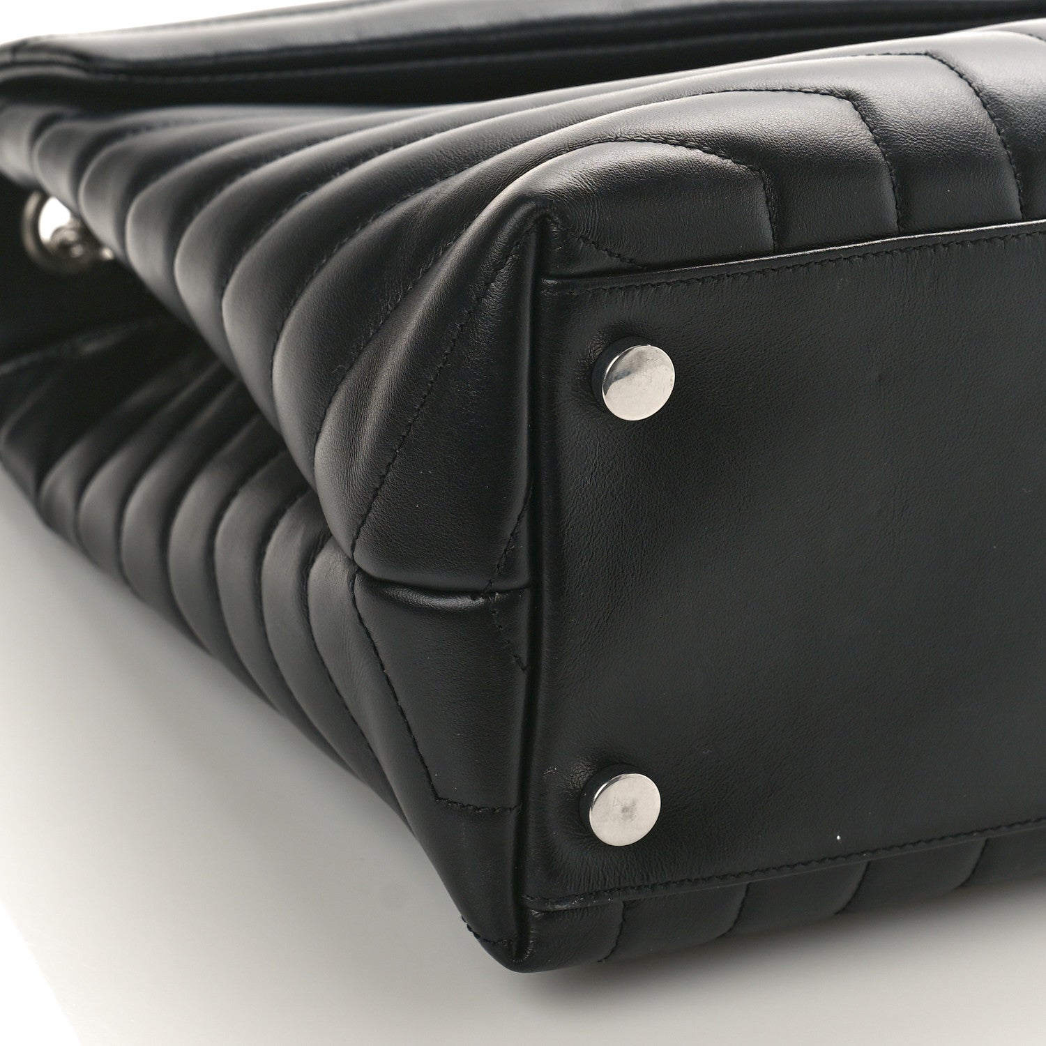 Saint Laurent Calfskin Y Quilted Monogram Large Loulou Chain Satchel Black 8 of 9