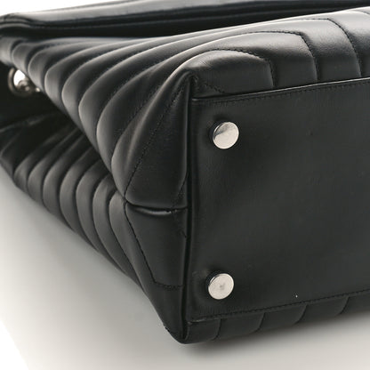 Saint Laurent Calfskin Y Quilted Monogram Large Loulou Chain Satchel Black 8 of 9