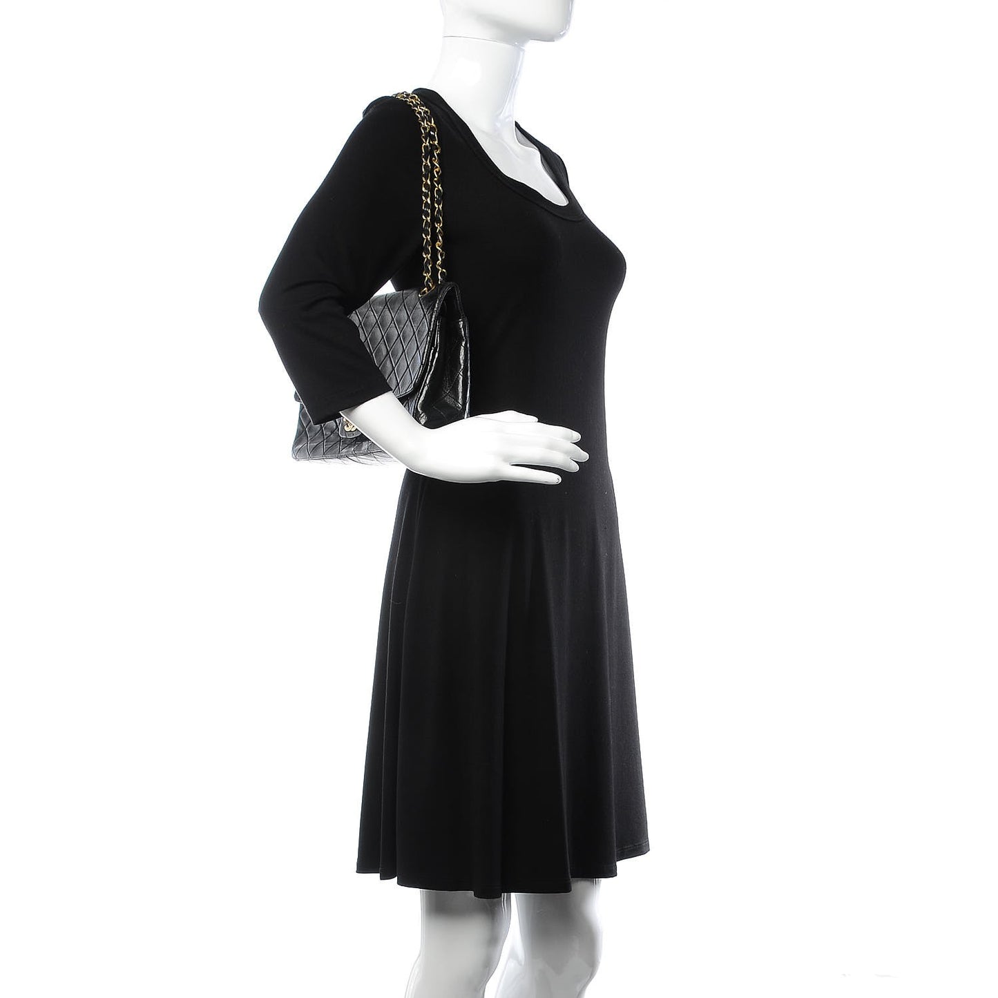 Lambskin Quilted Jumbo Single Flap Black