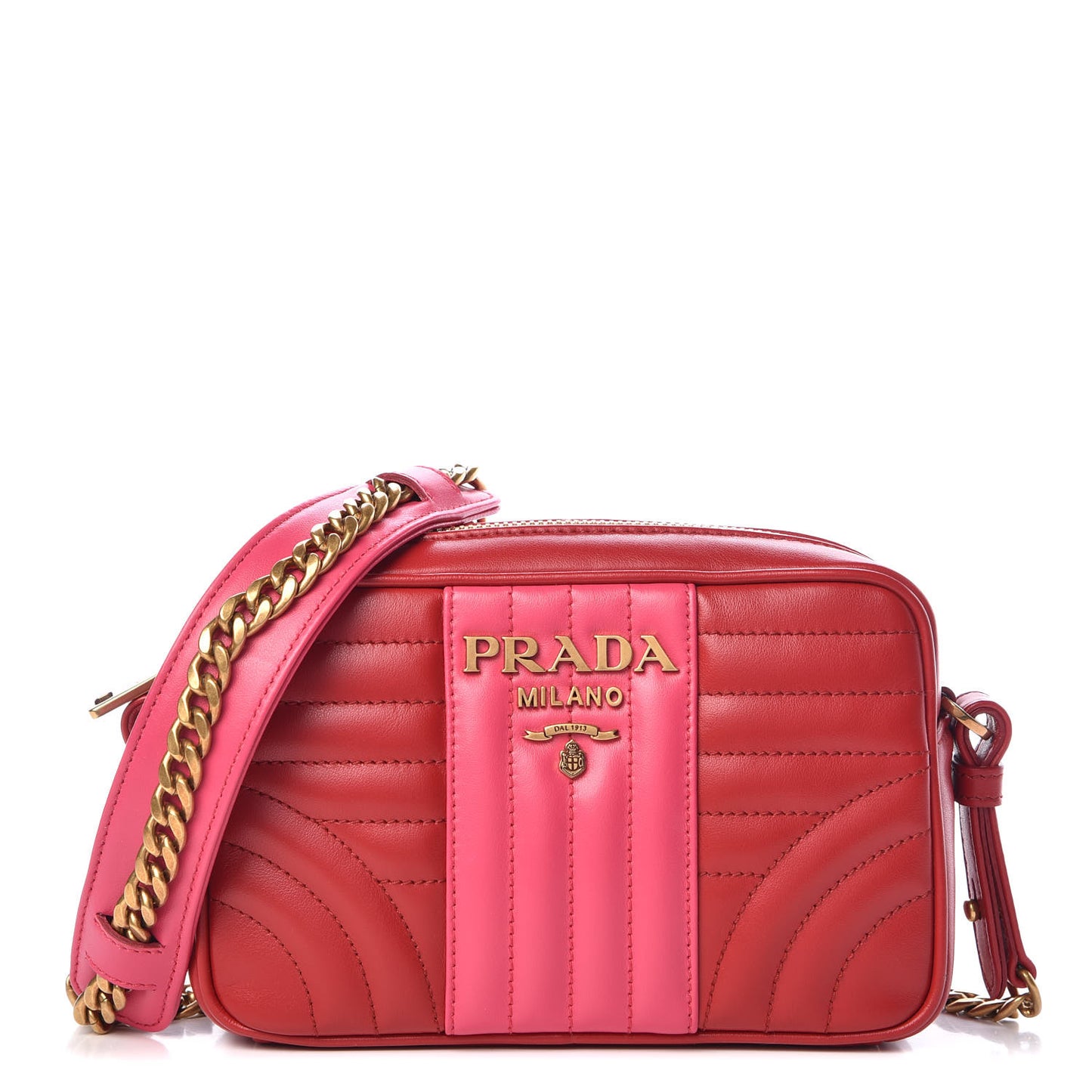 Soft Calfskin Diagramme Crossbody Bag Rosso