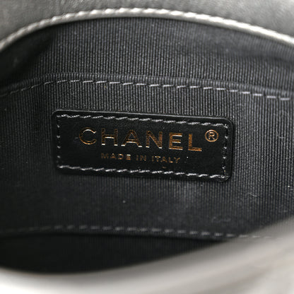 Chanel Metallic Lambskin Quilted Mini Side Note Flap Grey 6 of 10