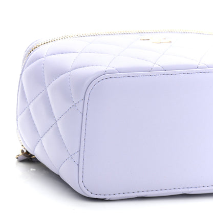 Chanel Lambskin Quilted Small Top Handle Vanity Case With Chain Light Purple 9 of 11