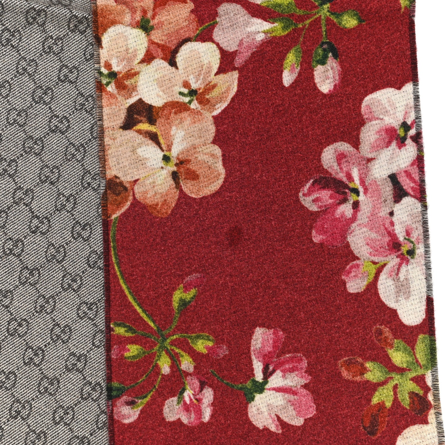 Gucci Wool GG Monogram Miniorophin Scarf Lacquer Pink 5 of 5