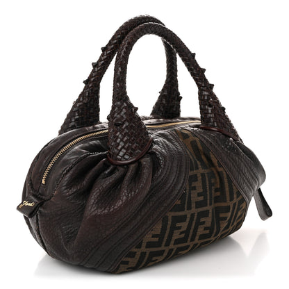 Fendi Zucca Nappa Nuvolata Vitello Tortuga Spy Bowler Tobacco Moro 3 of 10