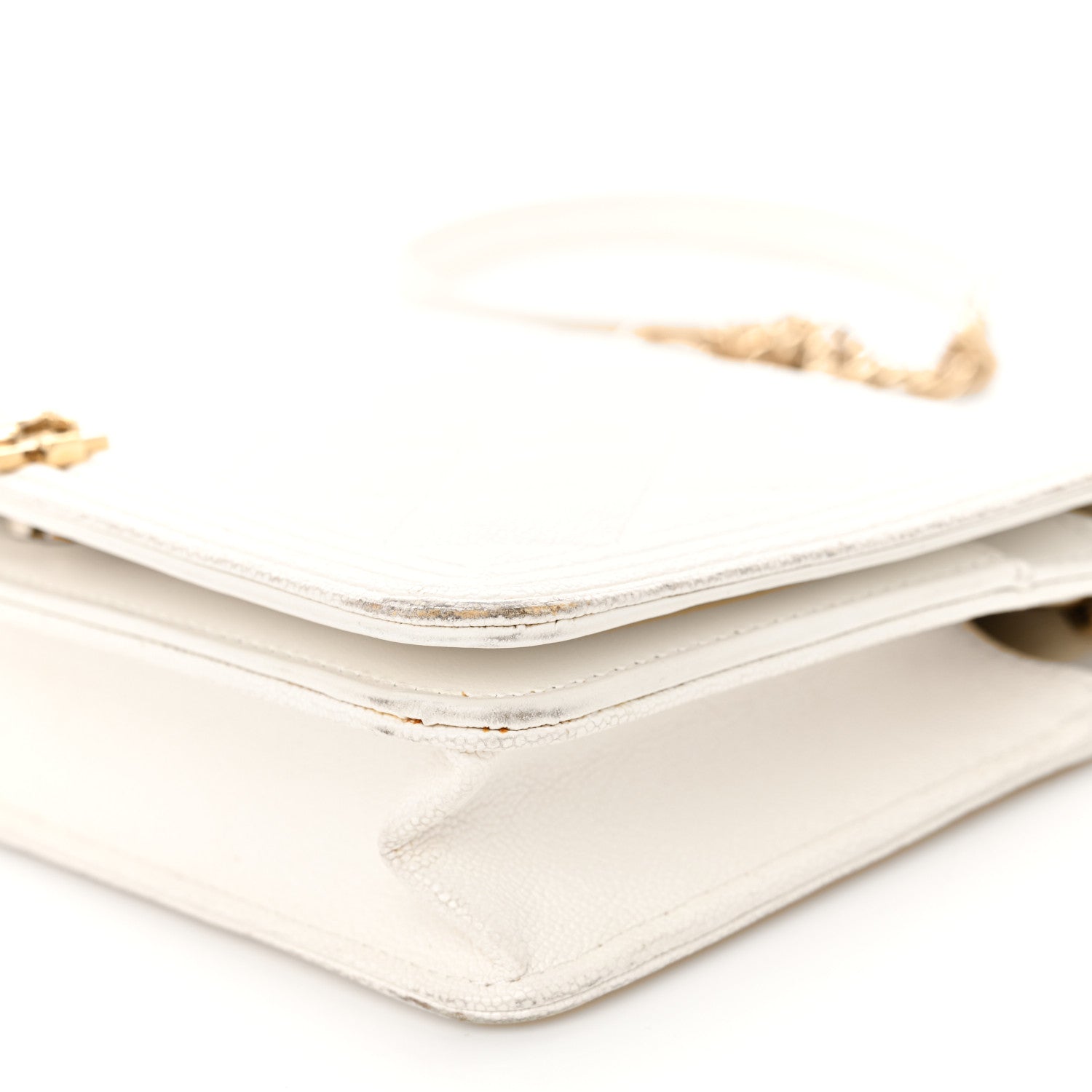 Chanel Caviar Quilted Boy Wallet On Chain WOC White 11 of 14