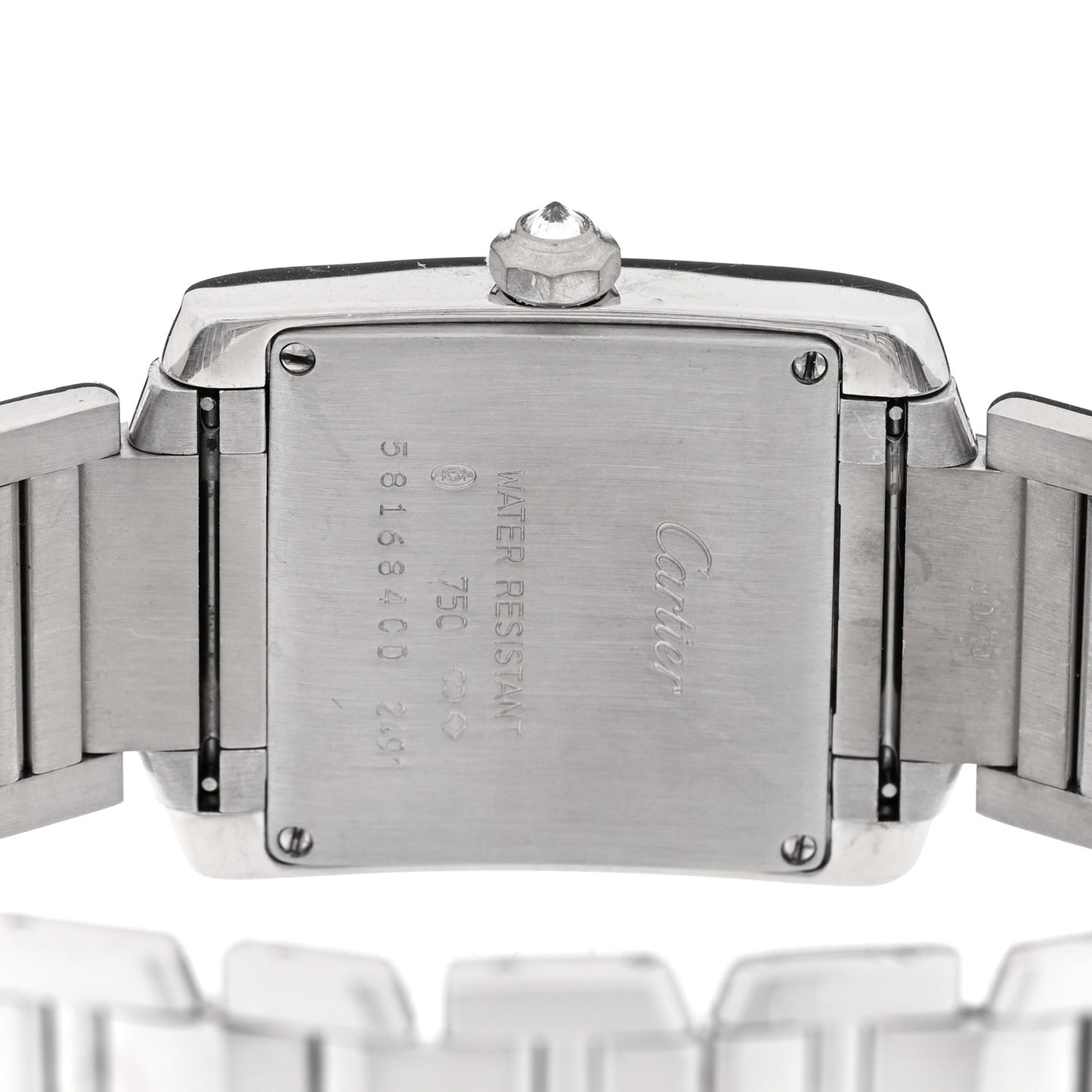 18K White Gold Diamond Bezel 25mm Tank Francaise Quartz Watch