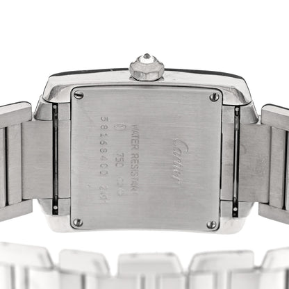 Cartier 18K White Gold Diamond Bezel 25mm Tank Francaise Quartz Watch 4 of 5
