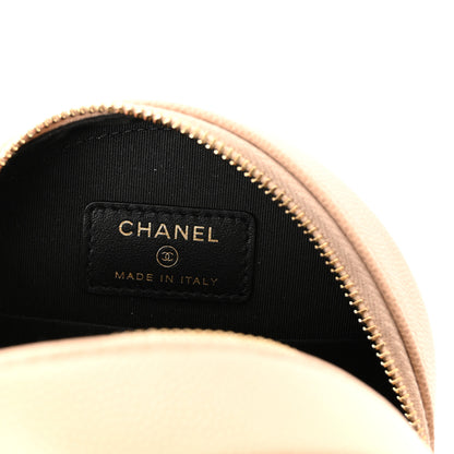 Chanel Caviar Quilted Round Filigree Crossbody Beige Black 6 of 10